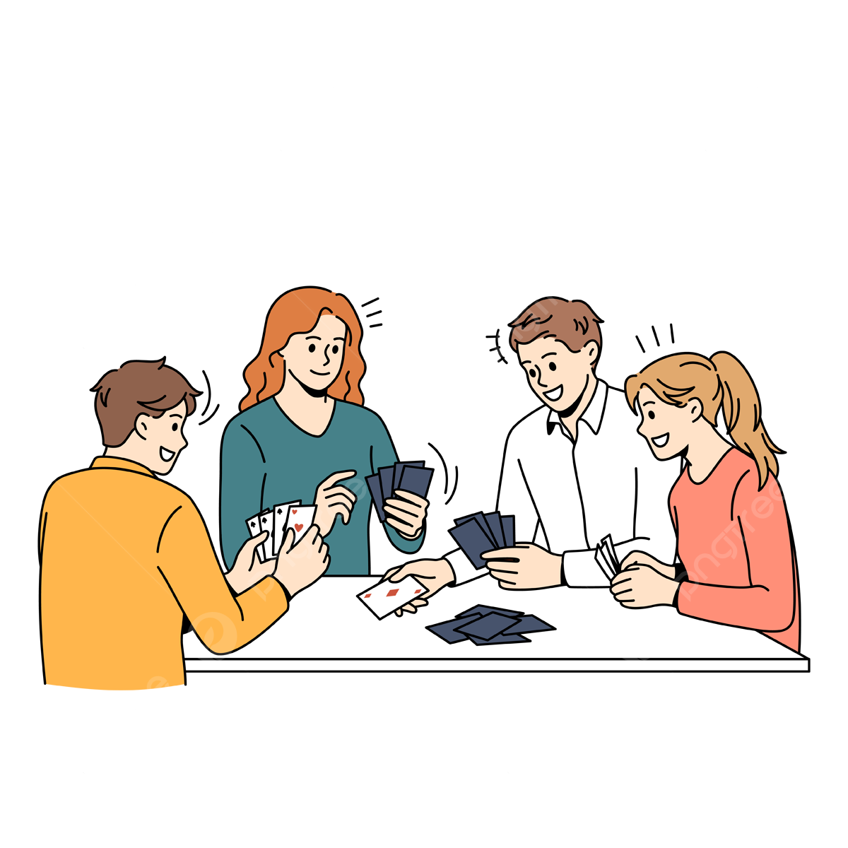 Clipart of friends playing board games
